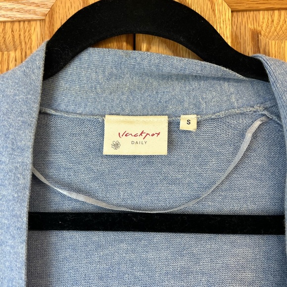 Soft Blue Tie Cardigan - Picture 2 of 3